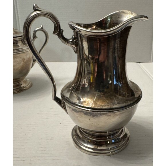 Vintage Forbes Silver Co Tea Coffee Set Teapot Sugar Cream/Lid Silverplate 1890s - Picture 8 of 15